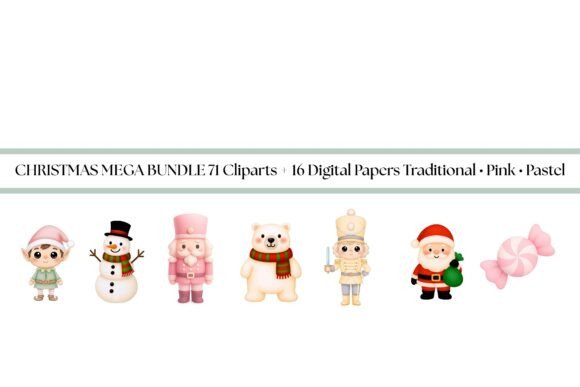 87 Christmas Mega Bundle 3 Styles: A Holiday Illustration Powerhouse for Content Creators