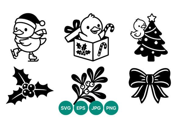 Christmas Duck Winter Holiday Vector: A Festive Illustration for Local Business Branding
