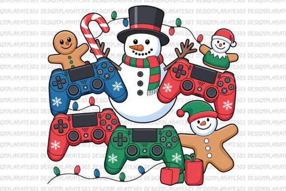 Christmas Gamer Snowman Png: A Festive Illustration for Creative Projects