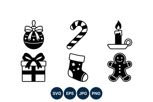 Christmas Icon Set Vector Art: A Festive Graphic Design Asset for Crafters