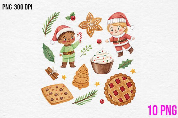 Christmas Kids Set Clipart PNG Review: A Festive Graphic Design Asset for Creative Sellers