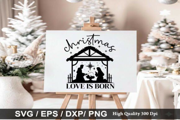 Christmas Love is Born SVG: A Festive Illustration for Digital Sellers
