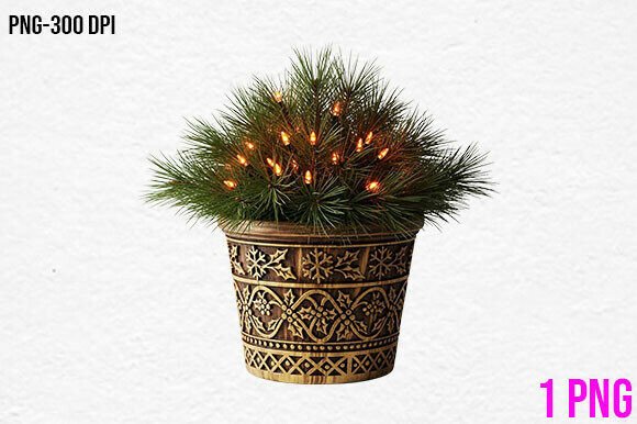 Christmas Pine Plant PNG Clipart for Illustrations and Digital Products