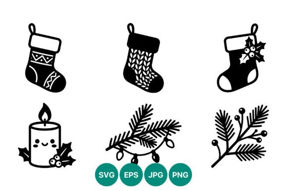 Christmas Stockings Candle Pine Icons – A Review for Digital Product Creators
