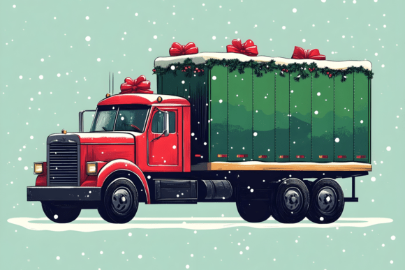 Christmas Truck Snow Holiday Art PNG Review for Real-Client Design Projects