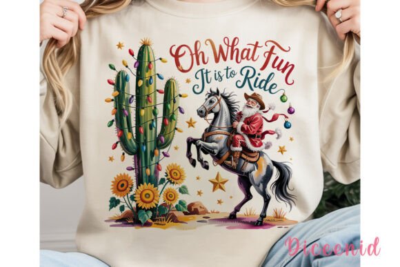 Cowboy Santa PNG Clipart: A Festive Illustration for Local Business Branding