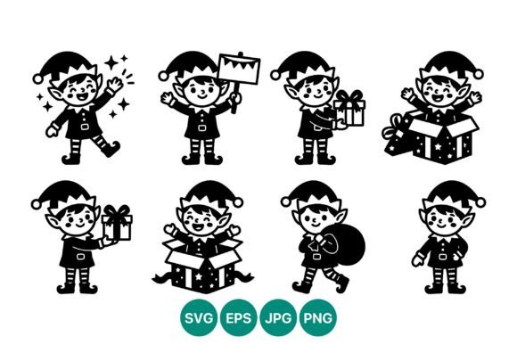 Cute Christmas Elves Vector Set: A Versatile Graphic Design Asset for Seasonal Marketing