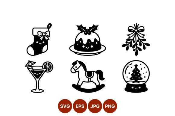 Cute Christmas Stocking Pudding: A Festive Illustration for Creative Projects