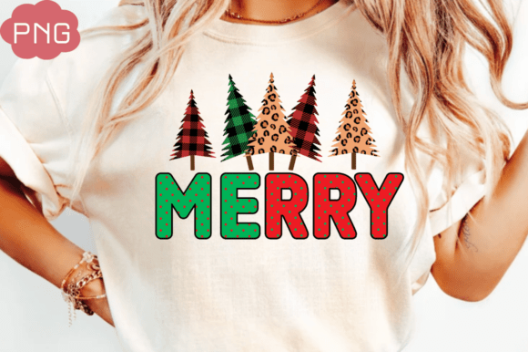Merry PNG T-shirt Design, Christmas Subli Illustrations for Digital Sellers