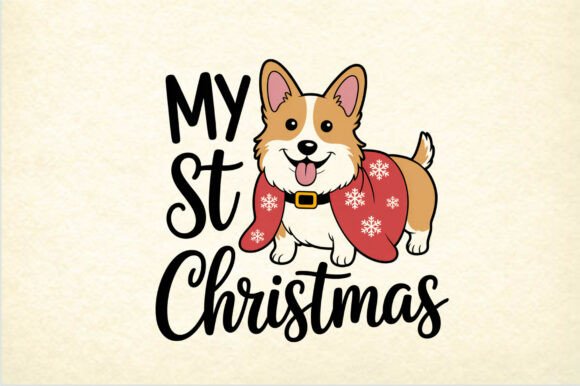 My First Christmas Corgi Dog Cute Santa – A Festive Freebie for Local Branding