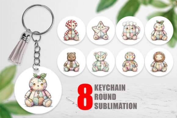 Patchwork Christmas Treat Keychain PNG: A Festive Graphic Design Asset for Local Business Branding