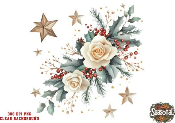 Starry Bloom Christmas Wreath PNG: A Designer’s Perspective